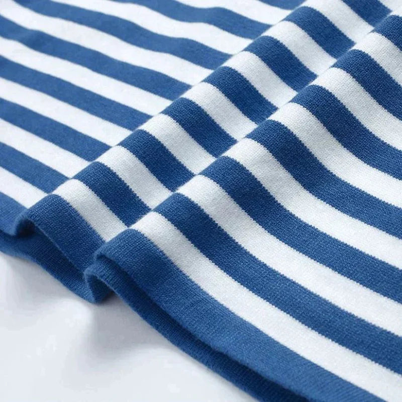 T-shirt Femme à manches longues rayé avec col rond-Shirts for women-Gigié