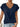 Femme T-shirt à col en V avec détail torsadé et manches à revers Bleu Marine