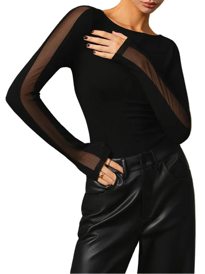 T-Shirt Femme Manches En Résille-Gigié