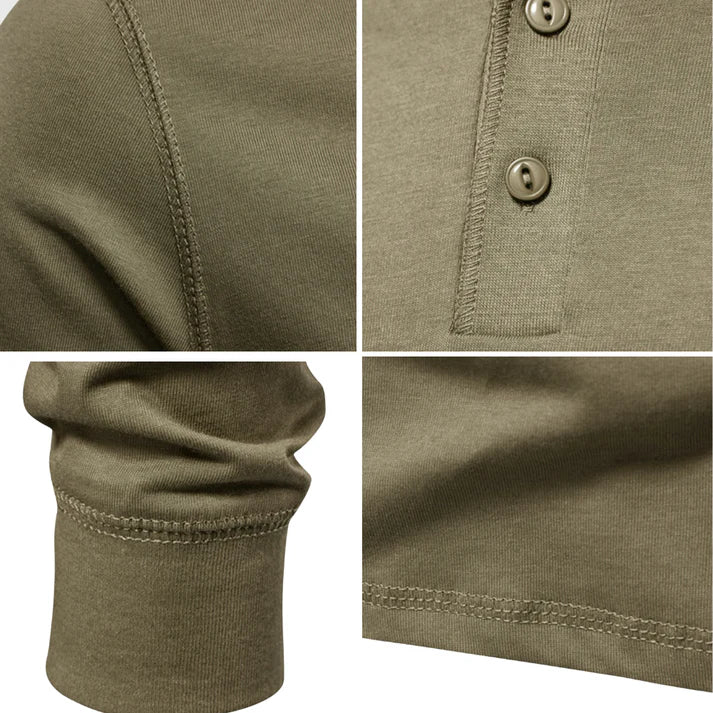 T-Shirt Henley Homme Manches Longues-Gigié