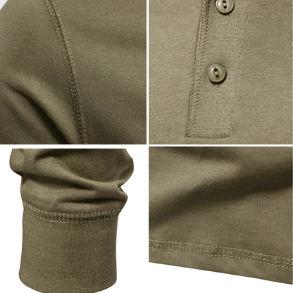 T-Shirt Henley Homme Manches Longues-Gigié