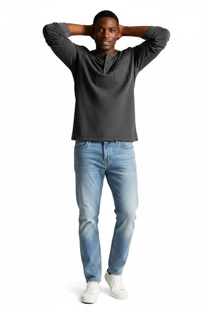 T-Shirt Henley Homme Manches Longues-Gigié