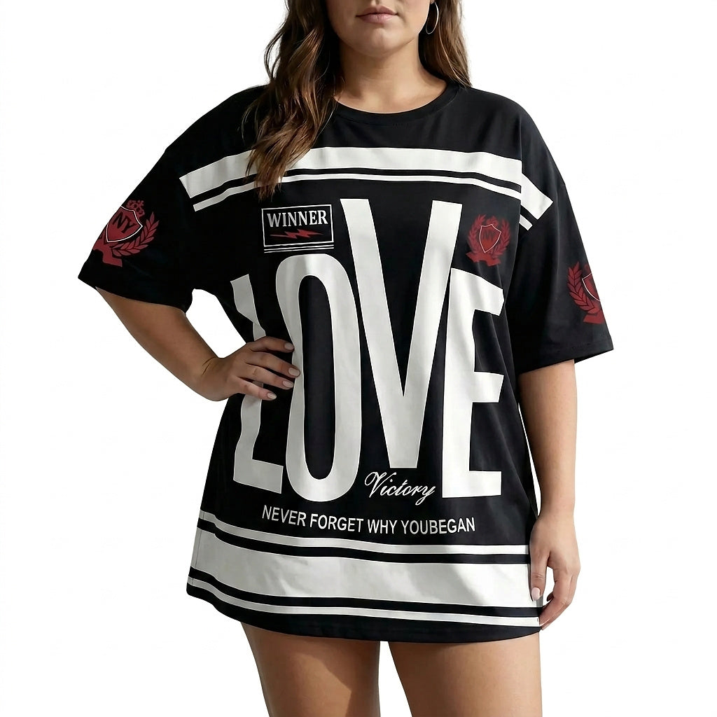 T-shirt oversize à imprimé graphique pour femme 1