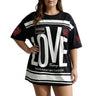 T-shirt oversize à imprimé graphique pour femme 1