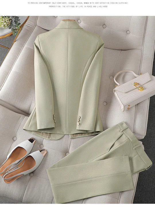 Tailleur Femme Blazer Cintré Pantalon Droit-Gigié