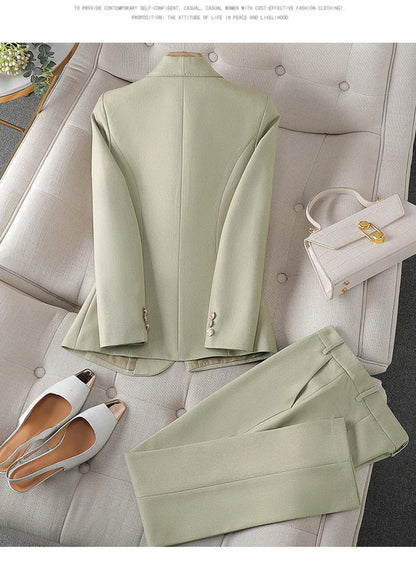 Tailleur Femme Blazer Cintré Pantalon Droit-Gigié