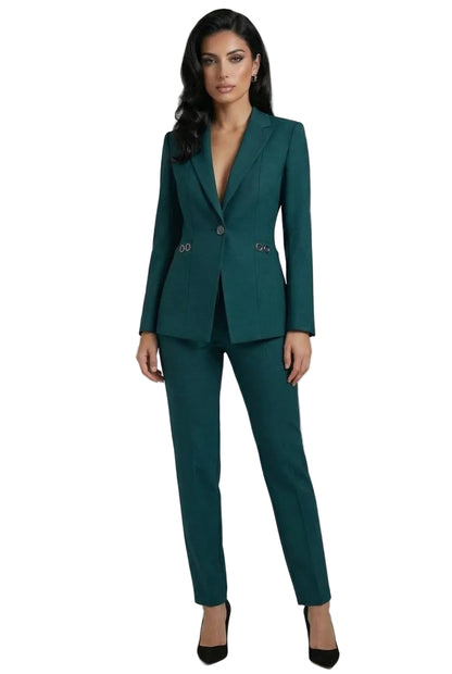Tailleur femme structuré avec veste à bouton unique et pantalon fuselé-Suit Female-Gigié