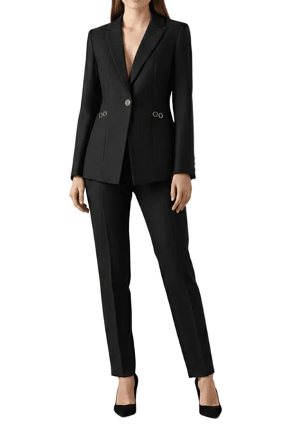 Tailleur femme structuré avec veste à bouton unique et pantalon fuselé-Suit Female-Gigié