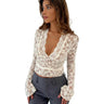 Femme Top en dentelle à col en V et manches évasées | imported-image-1
