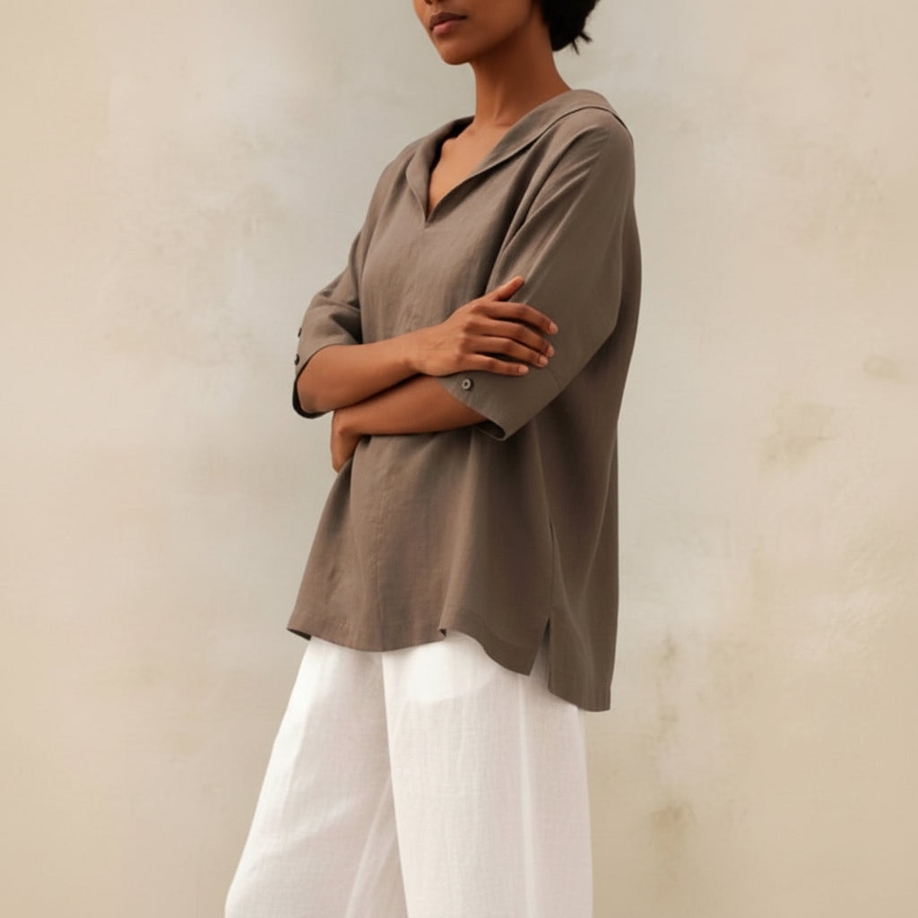 Top Femme Col V Ample-Gigié