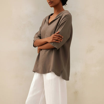 Top Femme Col V Ample-Gigié