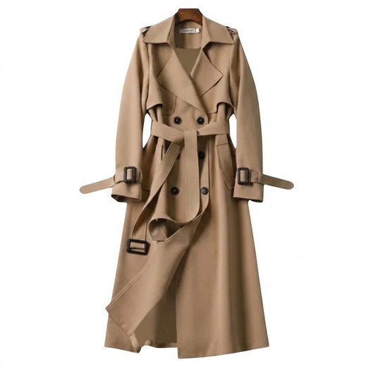 Trench-coat pour femme avec ceinture et boucles 1