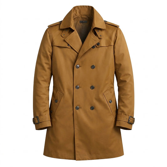 Trench-coat slim fit pour homme avec col cranté 1