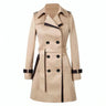 Trench femme à double boutonnage avec ceinture-Womens Coat-Gigié