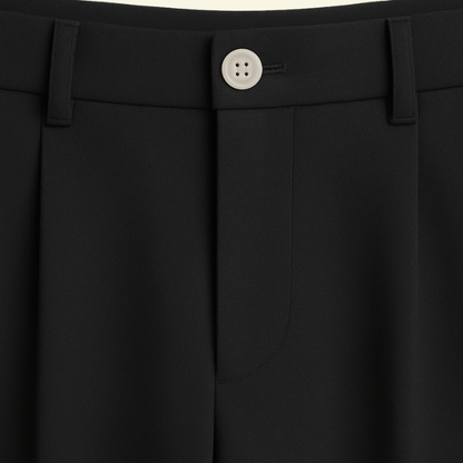 Pantalon homme à coupe droite avec plis frontaux et fermeture boutonnée