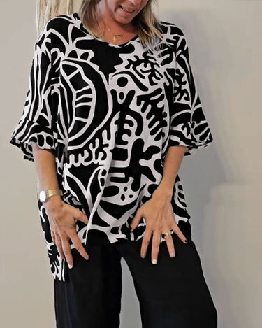 Tunique oversize pour femme à motif abstrait 2