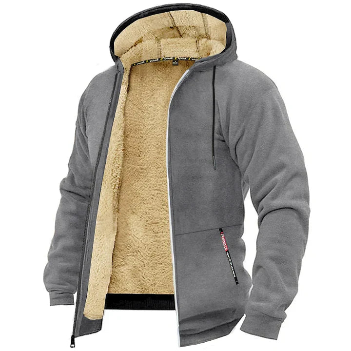 Veste à capuche pour homme avec doublure en peluche 1