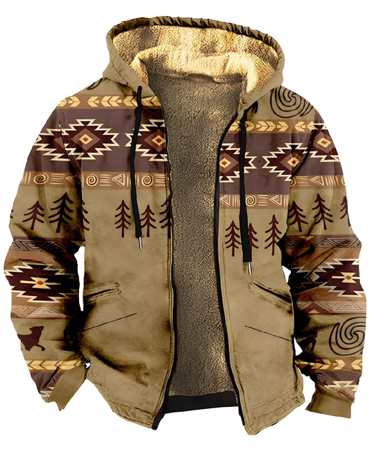 Veste à capuche pour homme avec motif géométrique 1