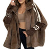 Manteau Hiver Femme À Capuche Manches Contrastées-Gigié