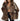 Manteau Hiver Femme À Capuche Manches Contrastées-Gigié