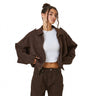Veste bomber courte pour femme avec épaulettes 1