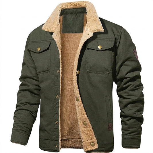Veste boutonnée pour homme doublée en sherpa 1