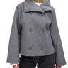 Veste courte pour femme avec deux rangées de boutons et large col-Womens Coat-Gigié