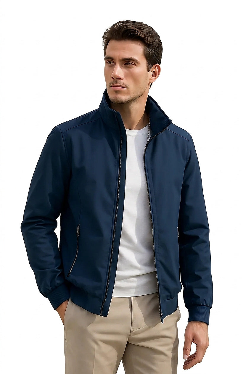 Veste de mi-saison pour homme avec col montant et fermeture éclair 1