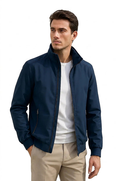 Veste de mi-saison pour homme avec col montant et fermeture éclair 1