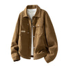 Veste en velours côtelé doublée sherpa pour femme 7