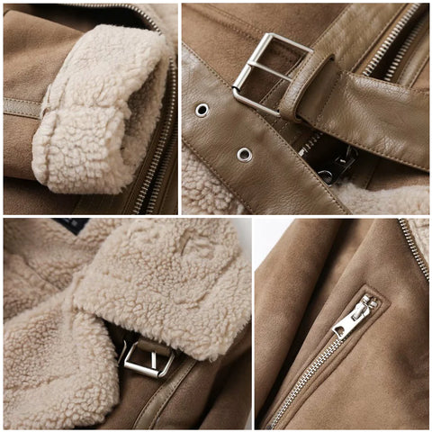Veste Moto Femme Doublée Sherpa-Gigié