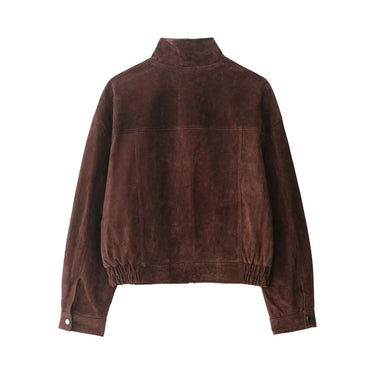 Veste Femme Courte avec Col Montant et Fermeture à Boutons-Pression-Jacket Female-Gigié