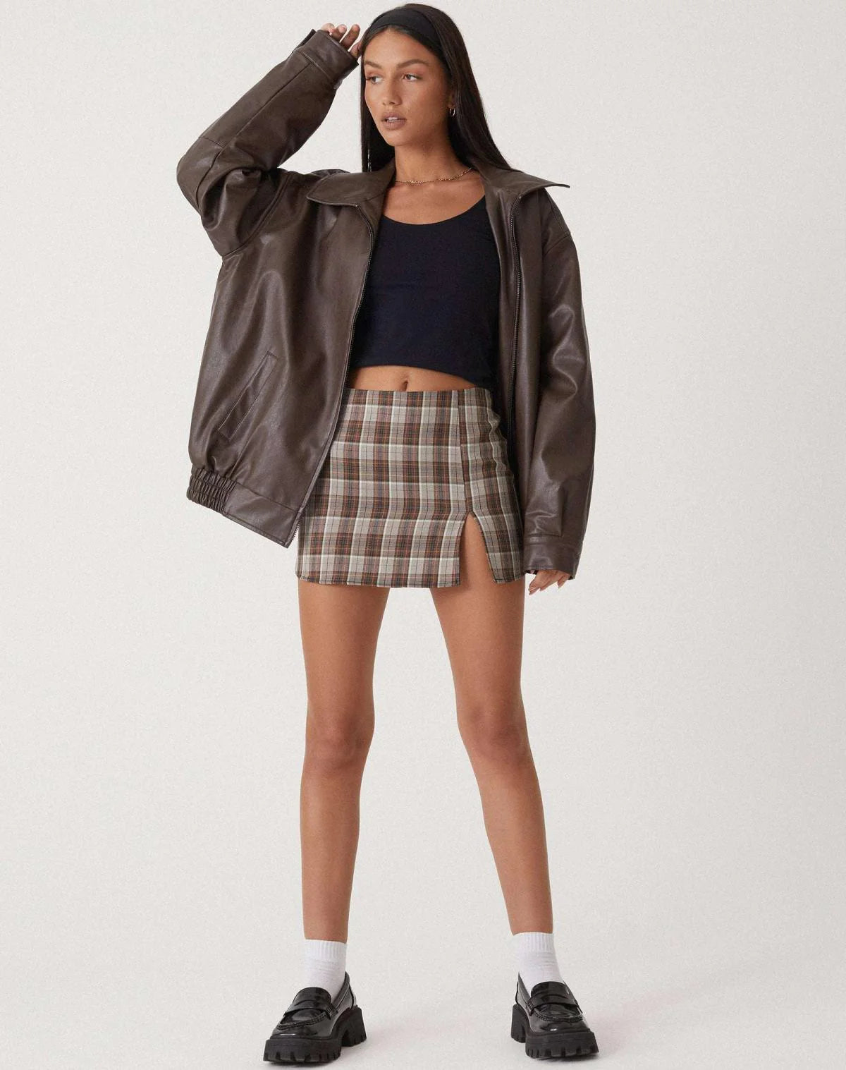 Veste Oversize En Similicuir Style Vintage-Gigié