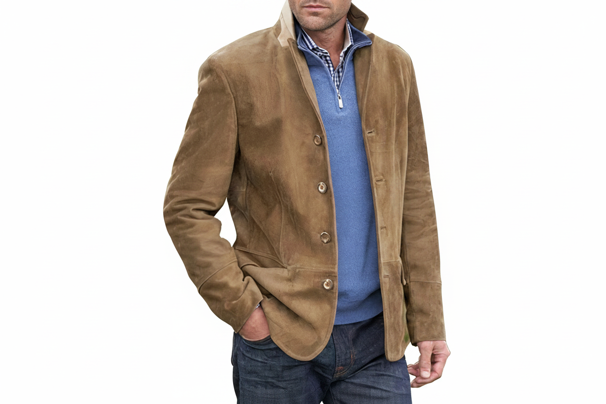 Veste Homme à Boutons à Silhouette Structurée-Jacket Male-Gigié