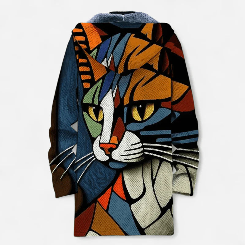 Veste homme à capuche avec fermeture zippée et motif graphique intégral-Jacket Male-Gigié