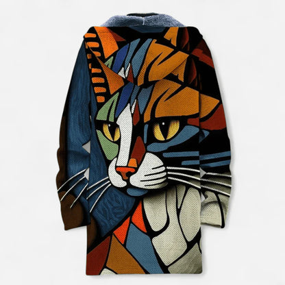Veste homme à capuche avec fermeture zippée et motif graphique intégral-Jacket Male-Gigié