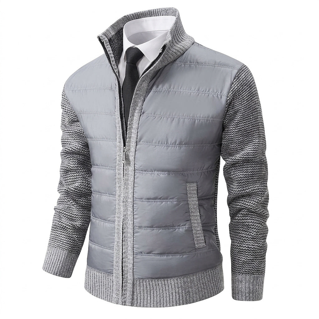 Veste hybride homme en maille et matelassée 1