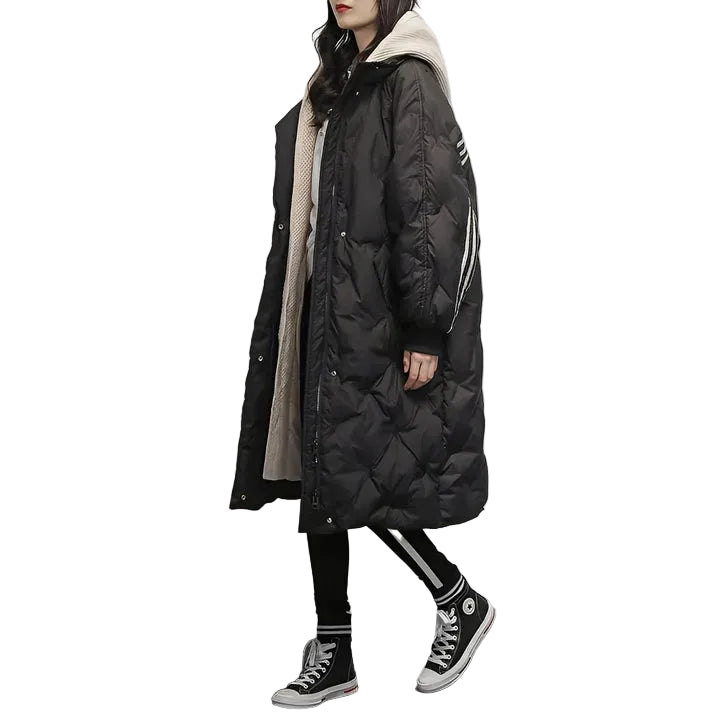 Veste longue à capuche pour femme et coupe longue-Womens Jacket-Gigié