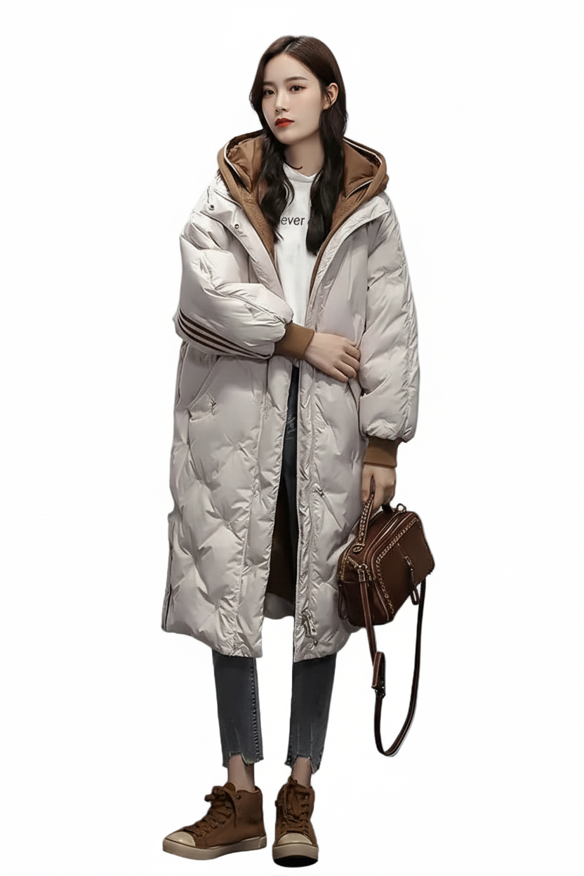 Veste longue à capuche pour femme et coupe longue-Womens Jacket-Gigié