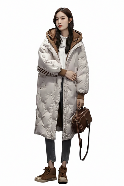 Veste longue à capuche pour femme et coupe longue-Womens Jacket-Gigié