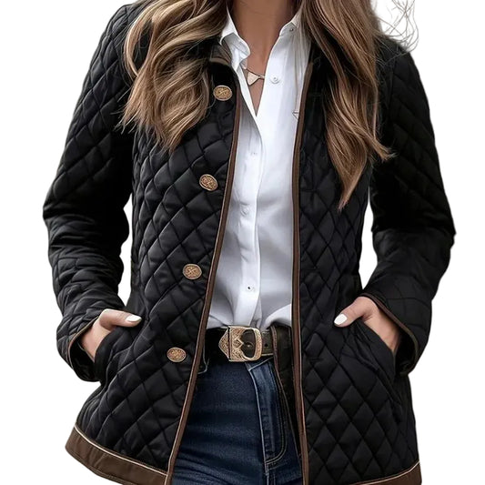 Veste Matelassée Femme Boutons Motif Losanges-Gigié