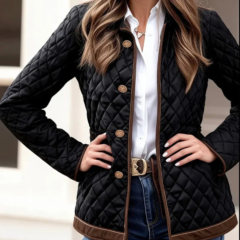 Veste Matelassée Femme Boutons Motif Losanges-Gigié