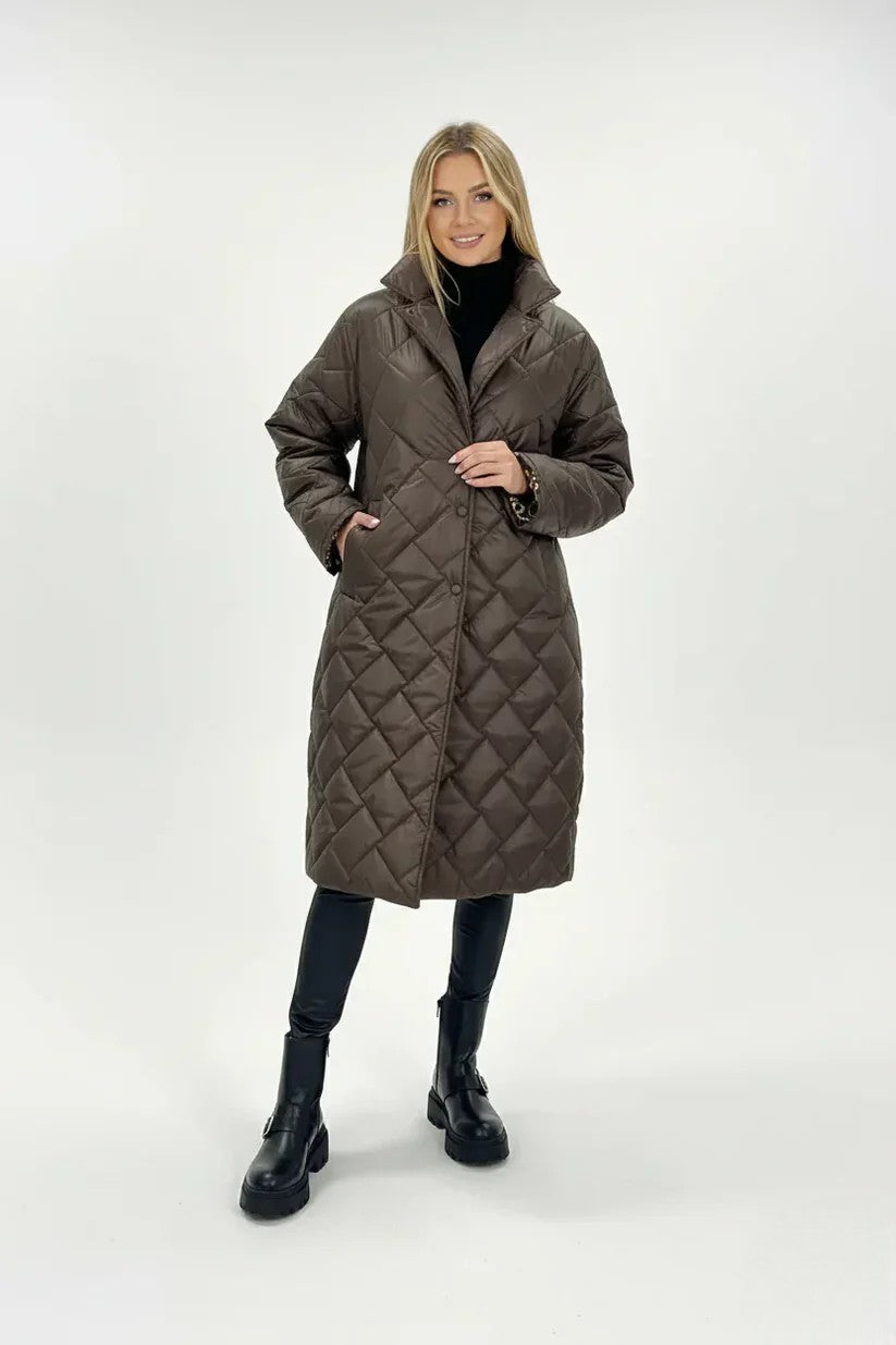 Veste Matelassée Réversible Femme Doublure Imprimée-Gigié