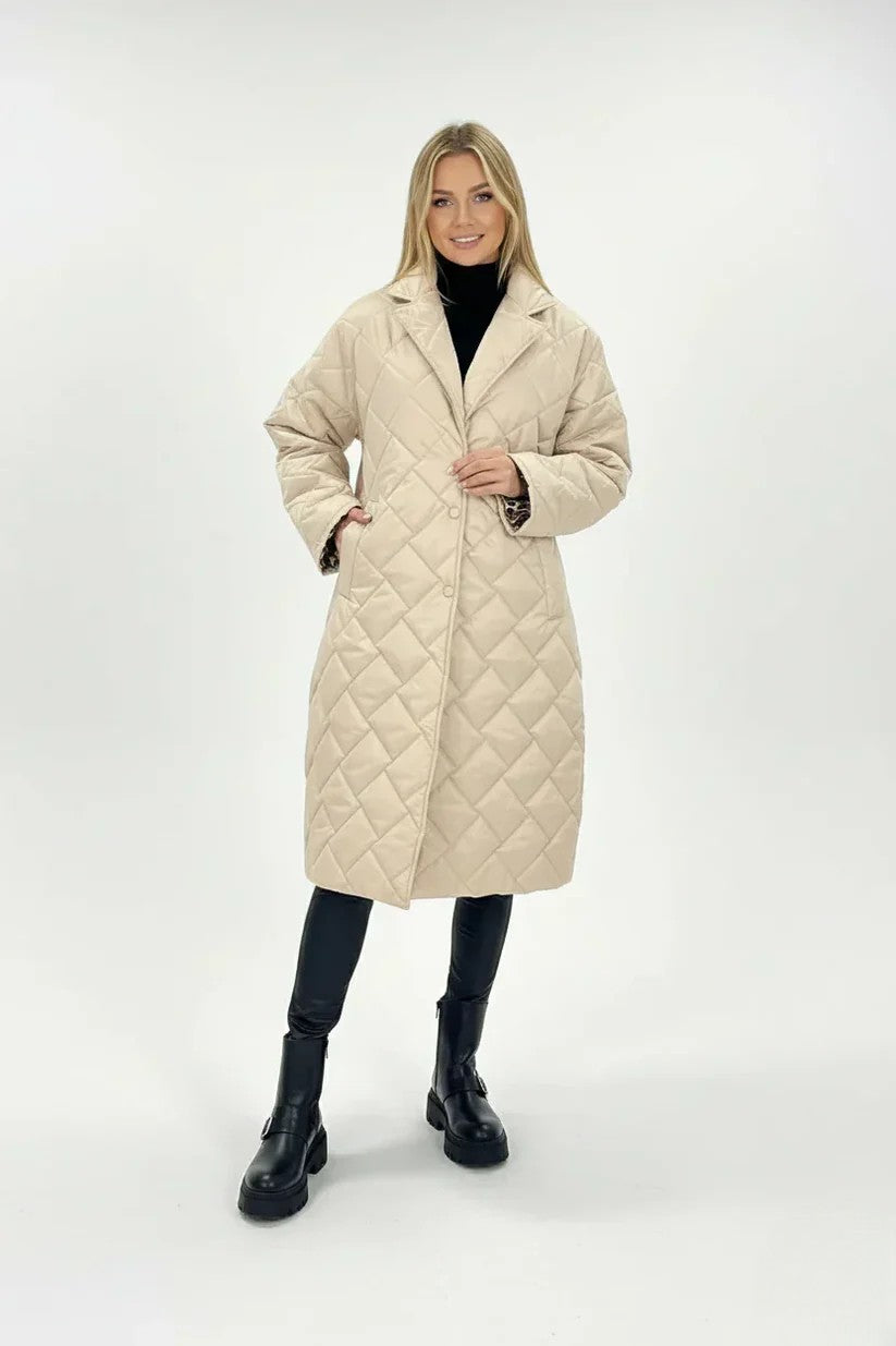Veste Matelassée Réversible Femme Doublure Imprimée-Gigié