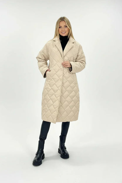 Veste Matelassée Réversible Femme Doublure Imprimée-Gigié
