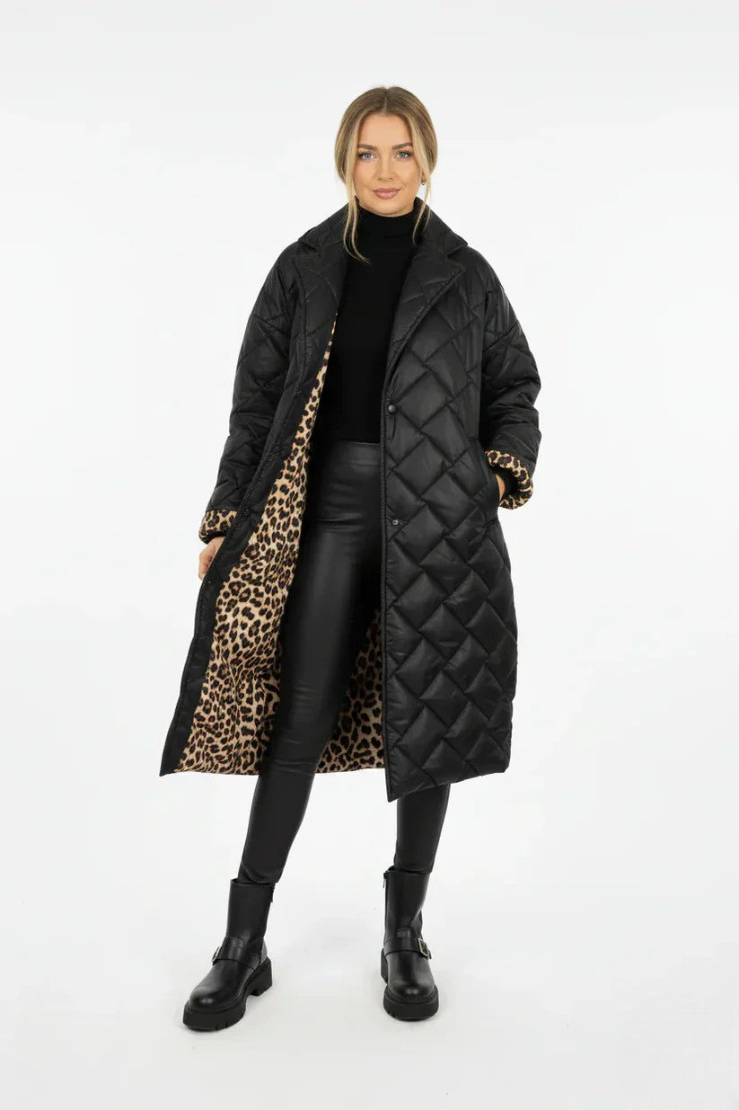 Veste Matelassée Réversible Femme Doublure Imprimée-Gigié
