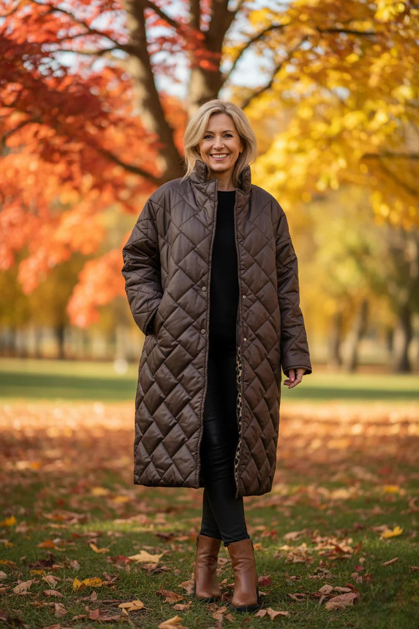 Veste Matelassée Réversible Femme Doublure Imprimée-Gigié
