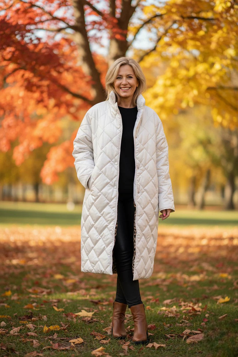 Veste Matelassée Réversible Femme Doublure Imprimée-Gigié