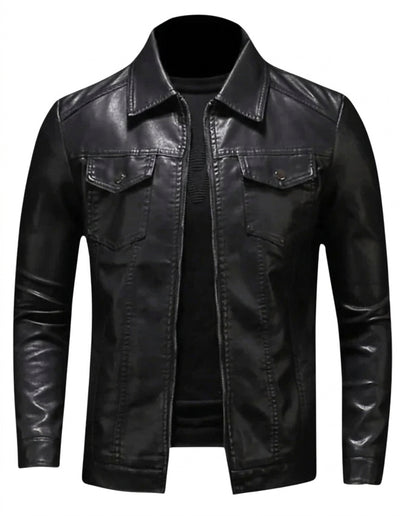 Veste pour homme en similicuir avec poches à rabat 1