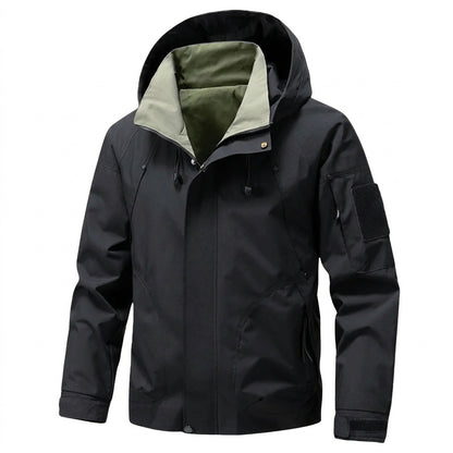 Veste utilitaire à capuche pour homme avec doublure contrastante 1